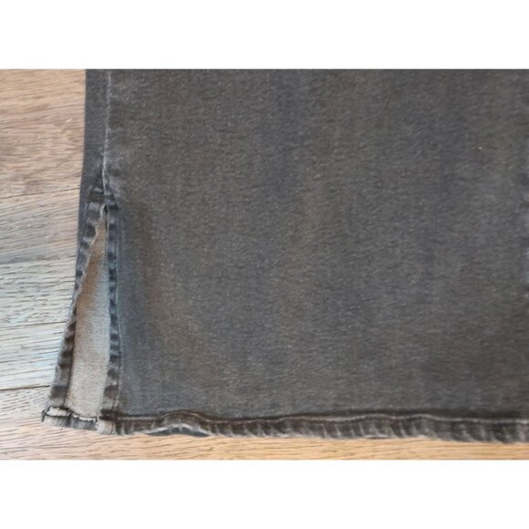 Womens High Rise Flare 70s Retro Bell Bottom Button Fly Size 7 Hippie Jeans Blk - Picture 5 of 8